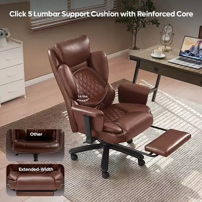 Fauteuil de bureau inclinable confortable Bestier, fauteuil de bureau robuste avec repose-pieds, fauteuil de bureau de direction inclinable avec soutien lombaire réglable