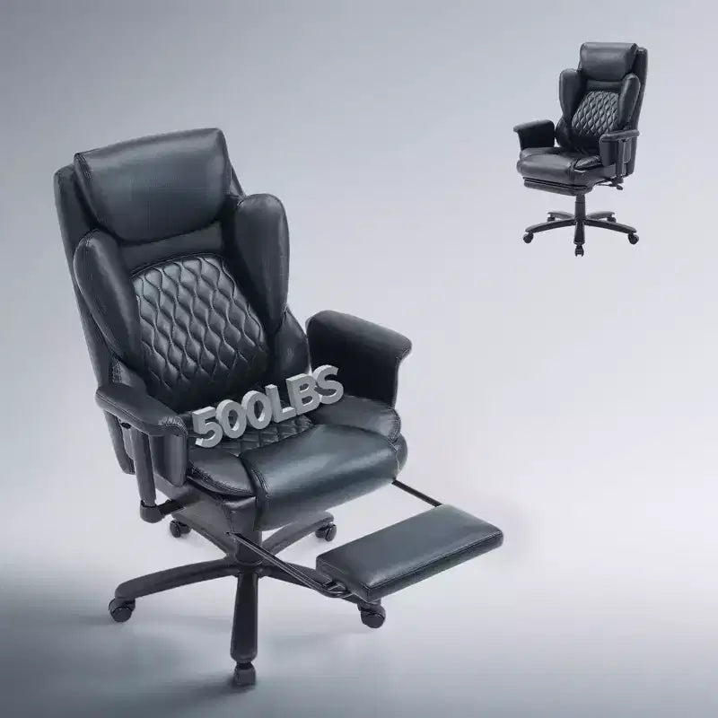 Fauteuil de bureau inclinable confortable Bestier, fauteuil de bureau robuste avec repose-pieds, fauteuil de bureau de direction inclinable avec soutien lombaire réglable