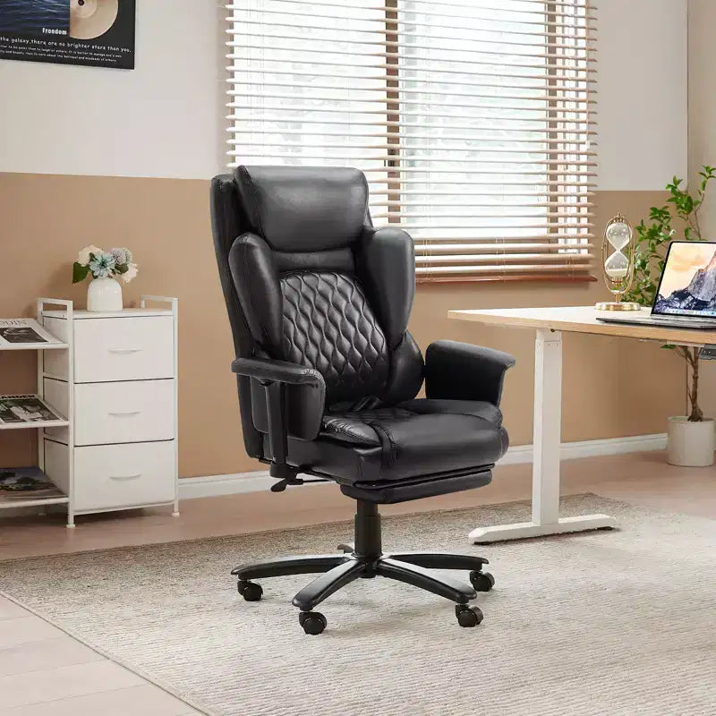 Fauteuil de bureau inclinable confortable Bestier, fauteuil de bureau robuste avec repose-pieds, fauteuil de bureau de direction inclinable avec soutien lombaire réglable