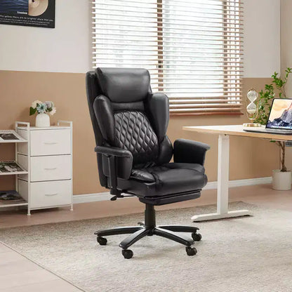 Fauteuil de bureau inclinable confortable Bestier, fauteuil de bureau robuste avec repose-pieds, fauteuil de bureau de direction inclinable avec soutien lombaire réglable