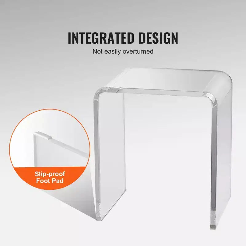 VEVOR Table d'appoint en acrylique, Table d'appoint en lucite en forme de C, Table d'appoint transparente en acrylique pour boissons, aliments, collations, utilisée dans le salon, la chambre et le bureau.