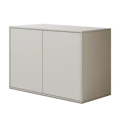 Luck Live Armoire de rangement à 2 portes de 80 cm, meuble moderne autonome, convient pour salon, bureau, salle de séjour, blanc ivoire