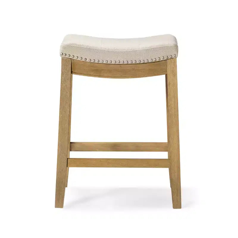 Maven Lane Sophia Tabouret de comptoir sans dossier avec revêtement en tissu 66 cm