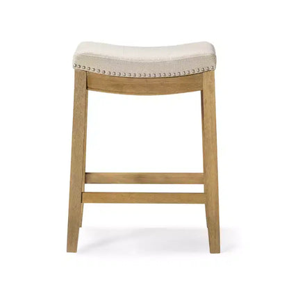 Maven Lane Sophia Tabouret de comptoir sans dossier avec revêtement en tissu 66 cm
