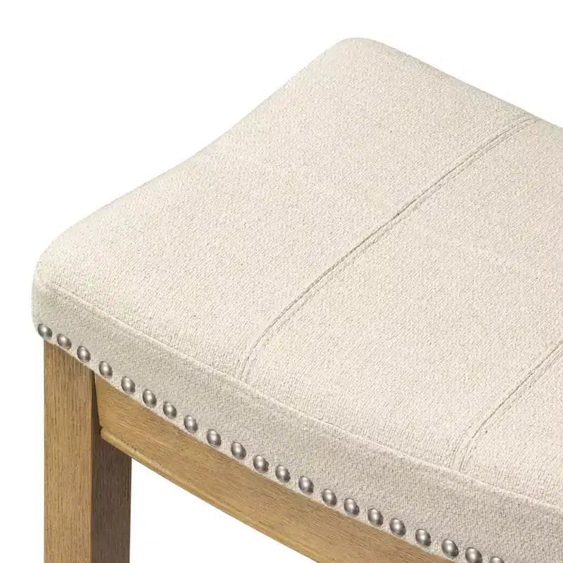 Maven Lane Sophia Tabouret de comptoir sans dossier avec revêtement en tissu 66 cm