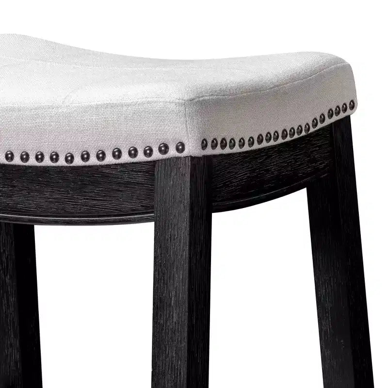 Maven Lane Sophia Tabouret de comptoir sans dossier avec revêtement en tissu 66 cm
