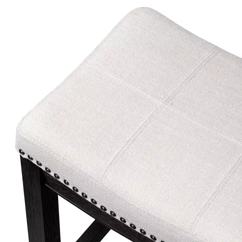 Maven Lane Sophia Tabouret de comptoir sans dossier avec revêtement en tissu 66 cm