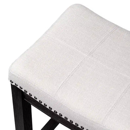 Maven Lane Sophia Tabouret de comptoir sans dossier avec revêtement en tissu 66 cm