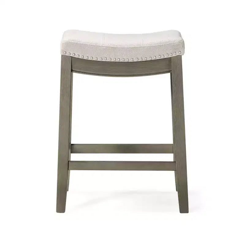 Maven Lane Sophia Tabouret de comptoir sans dossier avec revêtement en tissu 66 cm