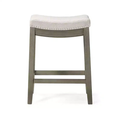 Maven Lane Sophia Tabouret de comptoir sans dossier avec revêtement en tissu 66 cm