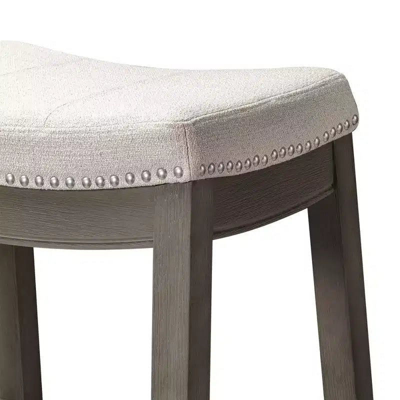 Maven Lane Sophia Tabouret de comptoir sans dossier avec revêtement en tissu 66 cm