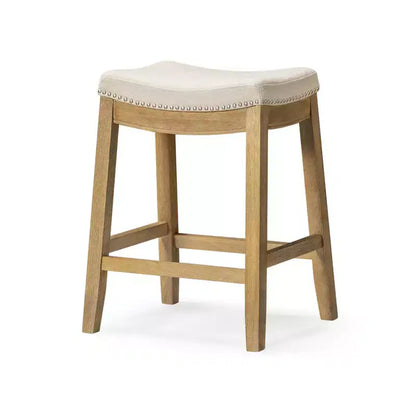 Maven Lane Sophia Tabouret de comptoir sans dossier avec revêtement en tissu 66 cm