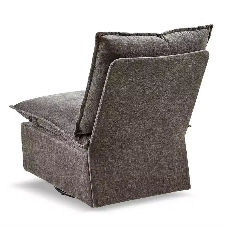 Fauteuil pivotant Okak Chenille à 360 degrés avec coussin amovible, canapé simple rembourré confortable pour salon, bureau, salle de détente