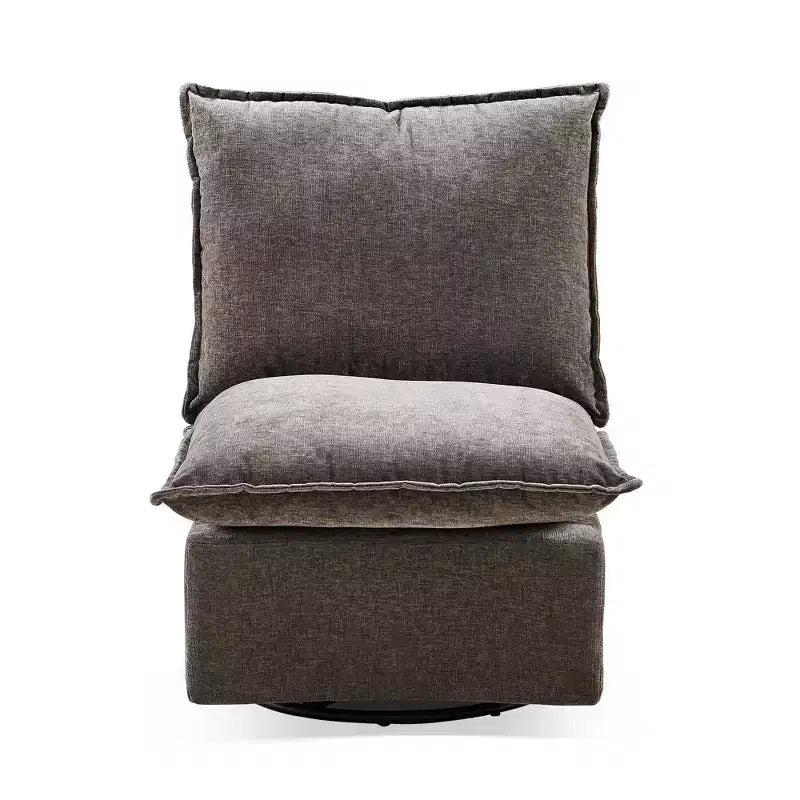 Fauteuil pivotant Okak Chenille à 360 degrés avec coussin amovible, canapé simple rembourré confortable pour salon, bureau, salle de détente