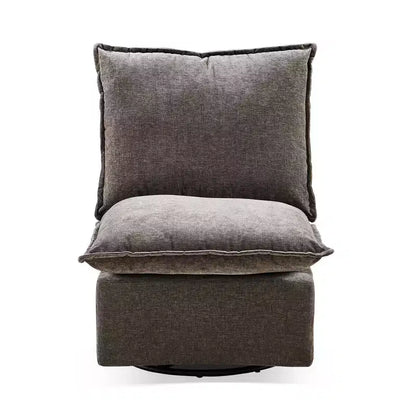 Fauteuil pivotant Okak Chenille à 360 degrés avec coussin amovible, canapé simple rembourré confortable pour salon, bureau, salle de détente