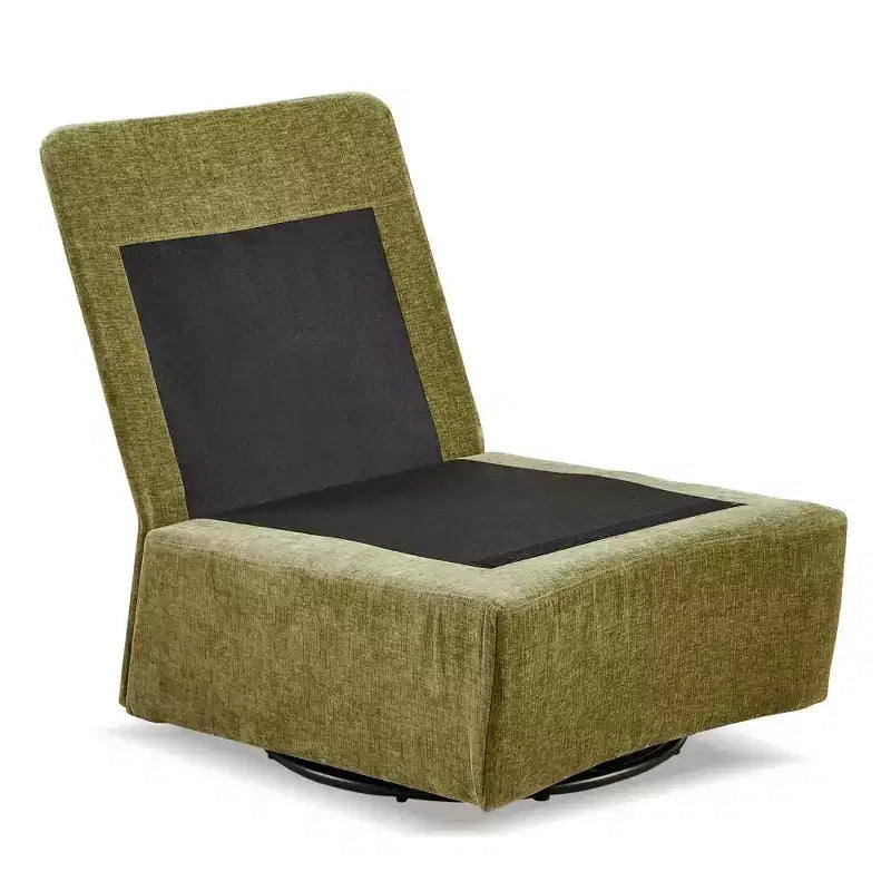 Fauteuil pivotant Okak Chenille à 360 degrés avec coussin amovible, canapé simple rembourré confortable pour salon, bureau, salle de détente