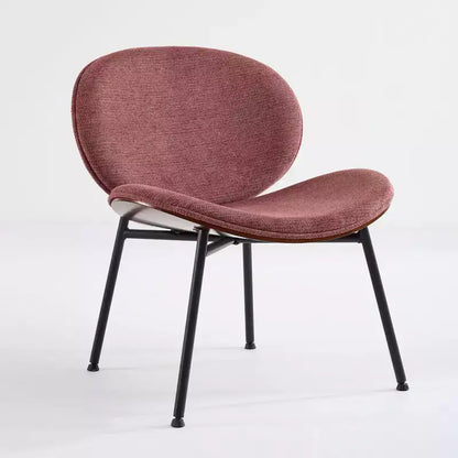 Chaise Okak Mid-Century Modern Shell, Chaise d'appoint sans accoudoirs en cuir PU noir et finition noyer pour salon, bureau
