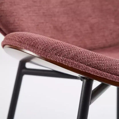Chaise Okak Mid-Century Modern Shell, Chaise d'appoint sans accoudoirs en cuir PU noir et finition noyer pour salon, bureau