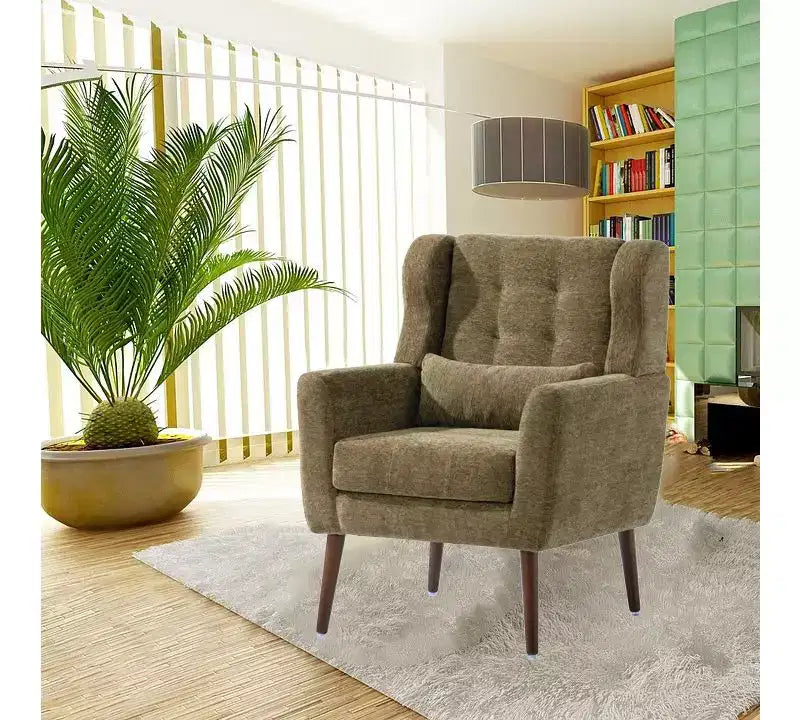 Okak Accent Chairs for Bedroom, Mid Century Modern Accent Chair, Teddy Fabric Chairs Comfy Reading Chair, Lounge Arm Chairs Armchair