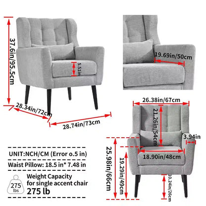Chaises d'appoint Okak pour chambre à coucher, chaise d'appoint moderne du milieu du siècle, chaises en tissu peluche confortables, fauteuils de lecture, fauteuil de salon