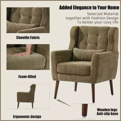 Chaises d'appoint Okak pour chambre à coucher, chaise d'appoint moderne du milieu du siècle, chaises en tissu peluche confortables, fauteuils de lecture, fauteuil de salon