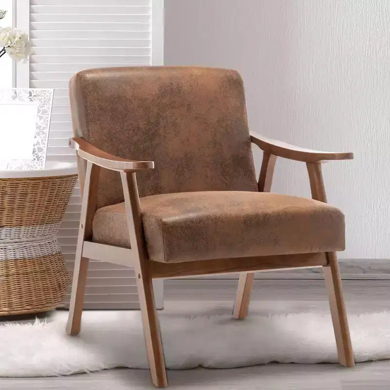 Okak Accent Chairs for Bedroom, Mid-Century Modern Chair, Solid Wood Frame, Accent Chair Extra-Thick Backrest, Wingback Chair, Reading Room