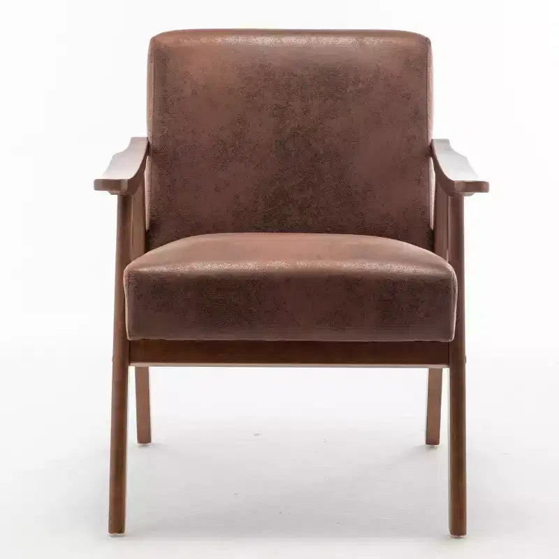 Fauteuils d'appoint Okak pour chambre, chaise moderne du milieu du siècle, cadre en bois massif, fauteuil d'appoint avec dossier extra-épais, fauteuil à oreilles, salle de lecture