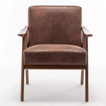 Fauteuils d'appoint Okak pour chambre, chaise moderne du milieu du siècle, cadre en bois massif, fauteuil d'appoint avec dossier extra-épais, fauteuil à oreilles, salle de lecture