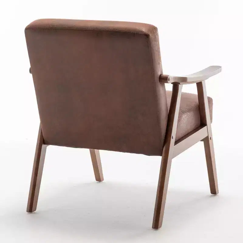Fauteuils d'appoint Okak pour chambre, chaise moderne du milieu du siècle, cadre en bois massif, fauteuil d'appoint avec dossier extra-épais, fauteuil à oreilles, salle de lecture