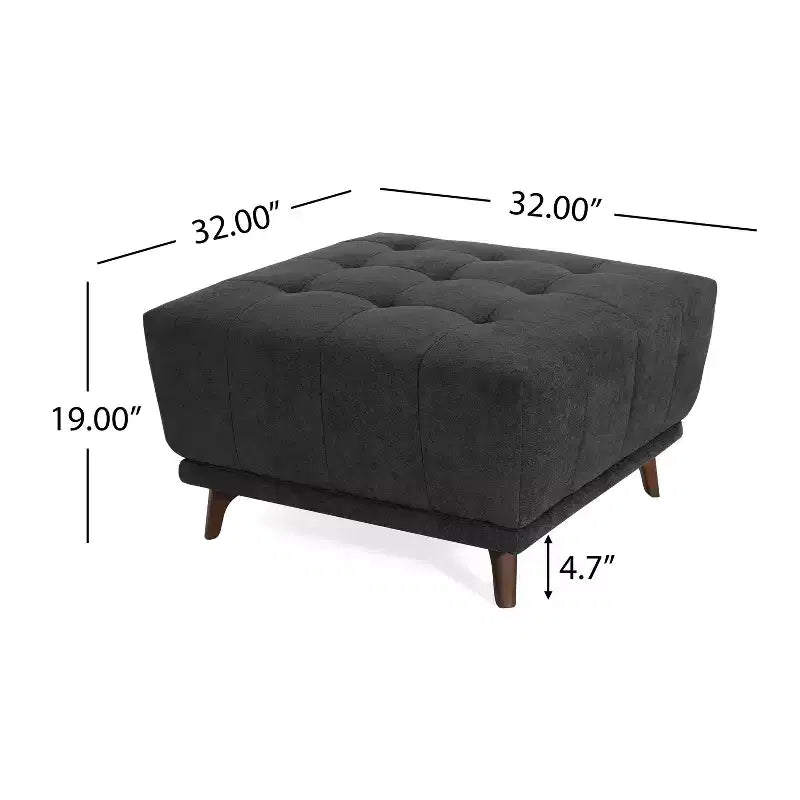 Christopher Knight Home Janelle Pouf carré capitonné en caoutchouc contemporain