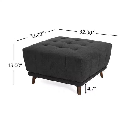 Christopher Knight Home Janelle Pouf carré capitonné en caoutchouc contemporain