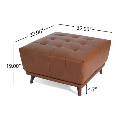 Christopher Knight Home Janelle Pouf carré capitonné en caoutchouc contemporain