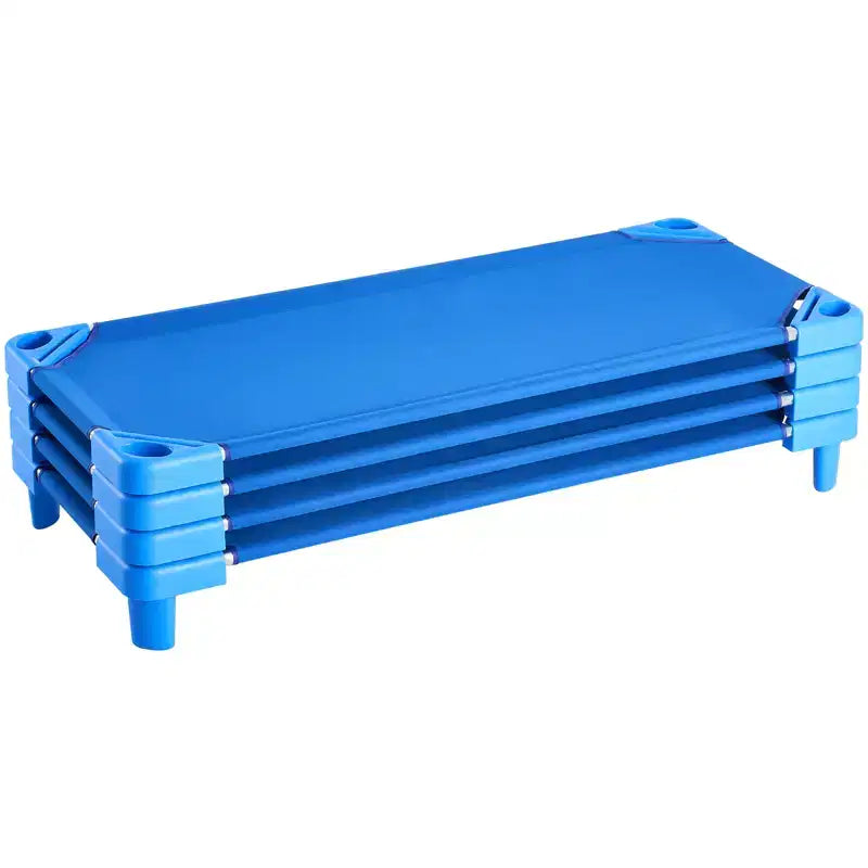 VEVOR Stackable Kiddie Cot, Pack of 4, Portable Toddler Nap Cots, Standard Size 52 L x 23 W Daycare Cots for Kids,Preschool Classroom Daycare Beds
