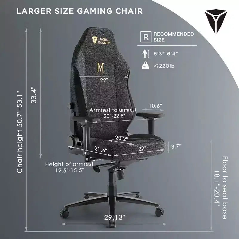 Chaise de jeu AMERLIFE, ergonomique, avec support lombaire, appui-tête et accoudoirs 4D pour ordinateur