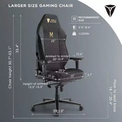 Chaise de jeu AMERLIFE, ergonomique, avec support lombaire, appui-tête et accoudoirs 4D pour ordinateur
