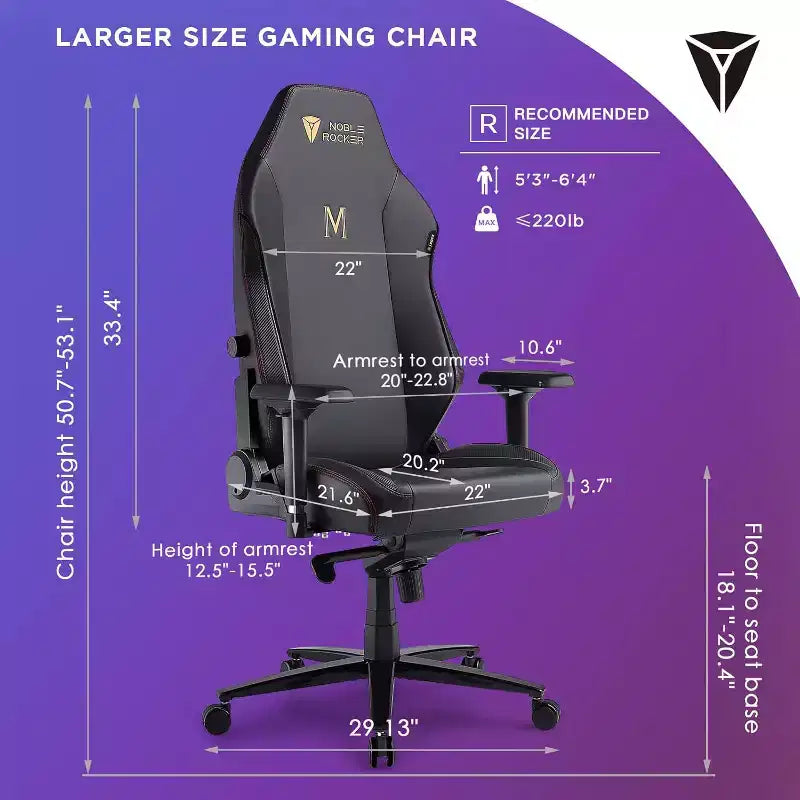 Chaise de jeu AMERLIFE, ergonomique, avec support lombaire, appui-tête et accoudoirs 4D pour ordinateur