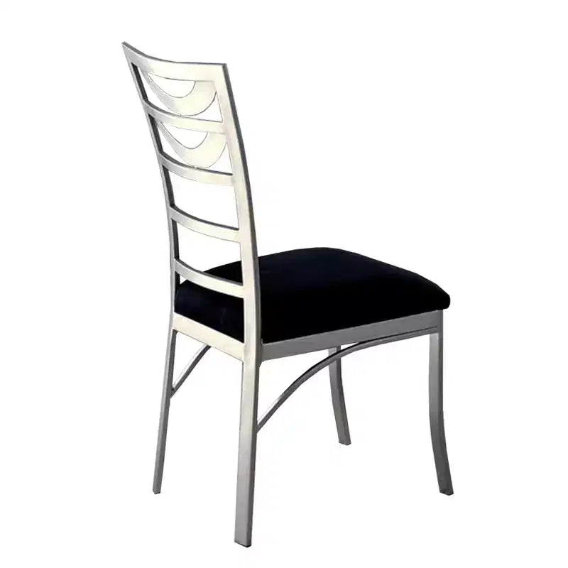 Simple Relax – Lot de 2 chaises de salle à manger en microfibre et métal, coloris argent et noir