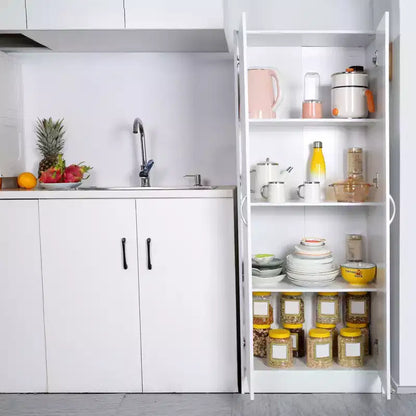 Armoire de cuisine VEVOR, armoire de rangement haute de 152,4 cm, armoire de rangement autoportante de 50 kg avec 3 étagères (2 réglables)