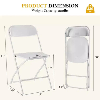 JIONJOY Lot de 10 chaises pliantes robustes en métal et plastique, supportent jusqu'à 150 kg