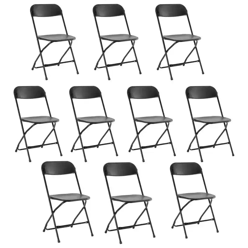 JIONJOY 10-Pack Sturdy Metal & Plastic Folding Chairs, Hold Up to 330 Pounds