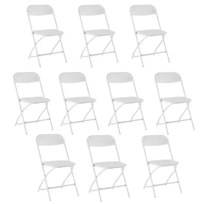 JIONJOY Lot de 10 chaises pliantes robustes en métal et plastique, supportent jusqu'à 150 kg