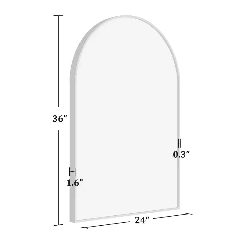 Miroir de salle de bain arqué 36x24 avec cadre en alliage d'aluminium, miroir mural pour chambre à coucher, salon, entrée, noir