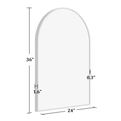 Miroir de salle de bain arqué 36x24 avec cadre en alliage d'aluminium, miroir mural pour chambre à coucher, salon, entrée, noir