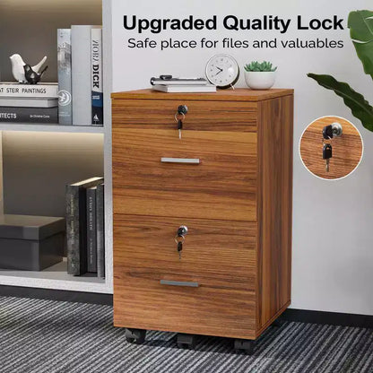 Karl Home 2-Drawer Brown MDF 15.75in. W Vertical File Cabinet