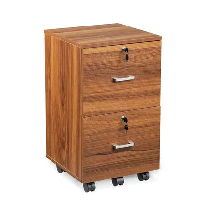 Meuble classeur vertical Karl Home à 2 tiroirs en MDF brun de 40 cm de large