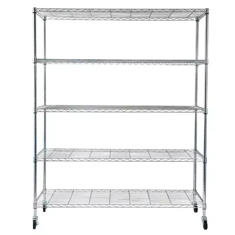 Karl Home 59.06in. W Steel Shelving Unit with Wheels