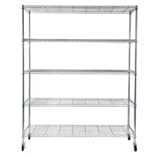 Karl Home 59.06in. W Steel Shelving Unit with Wheels