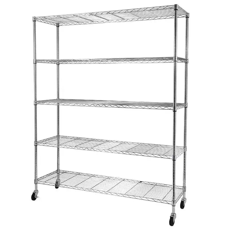 Karl Home Étagère en acier de 150 cm de large avec roulettes
