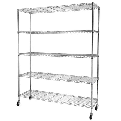Karl Home Étagère en acier de 150 cm de large avec roulettes