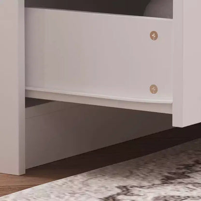 Commode horizontale 8 tiroirs Famapy, meuble pivotant multifonctionnel, commode blanche de chambre à coucher